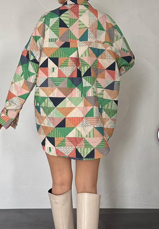 Patterned Quilted Pocket Shirt